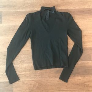 Zara knit ribbed choker neck top